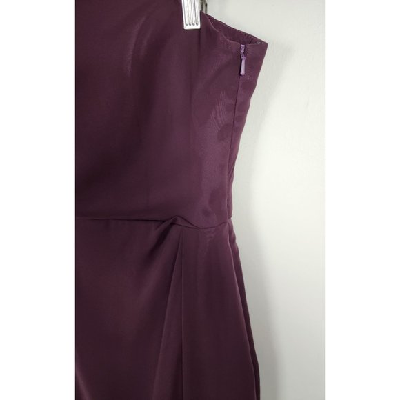 JIM HJELM Occasions Sz. 12 One Shoulder Plum Long Maxi Bridesmaid Dress - Picture 5 of 8
